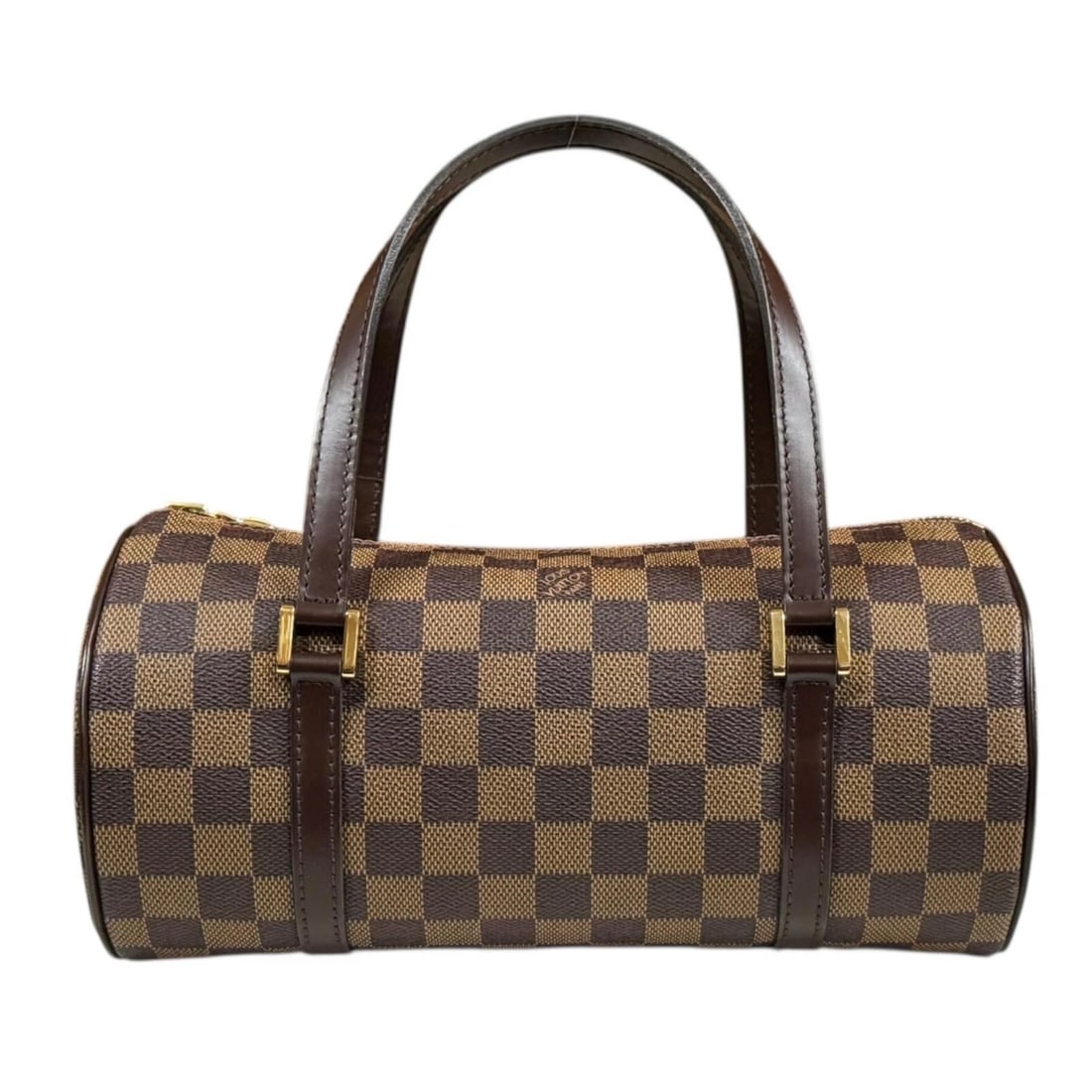 LOUIS VUITTON HANDBAG DAMIER CANVAS PAPILLON 26 HANDBAG: LOUIS VUITTON Handbag Damier canvas Papillon 26 Handbag Brand: LOUIS VUITTON Type: Handbag Material: Exterior Material Damier canvas Color: Brown Size: W10.6 x H5.1 x D5.1inch Handle:16.1inch Acc