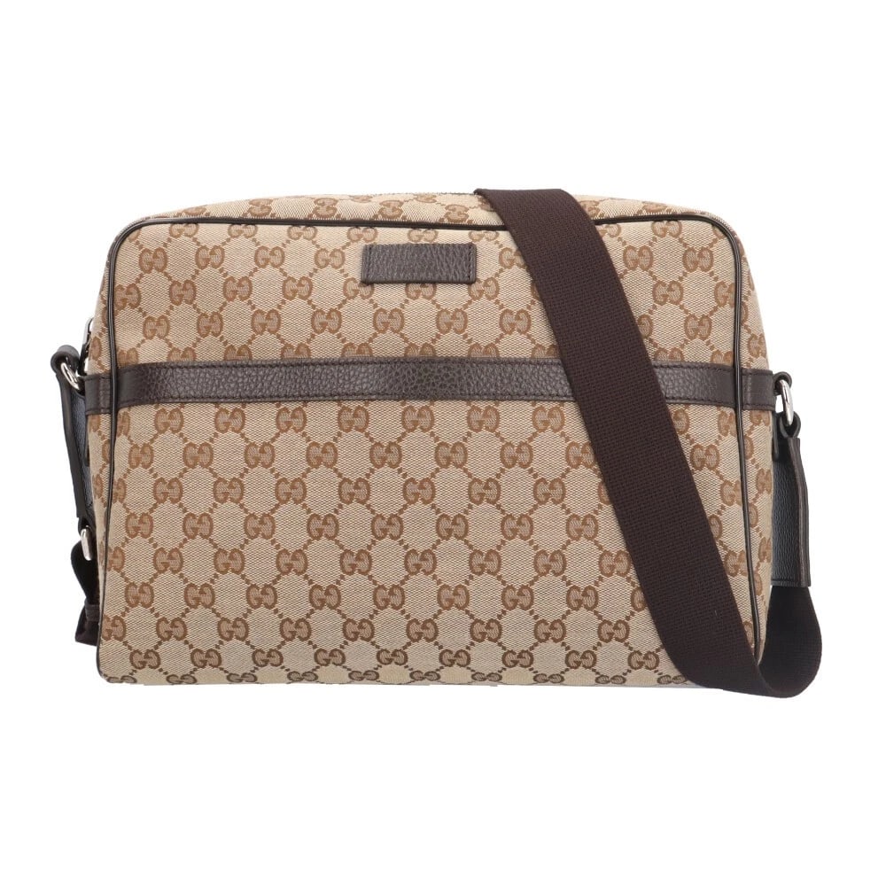 GUCCI SHOULDER BAG CROSS BODY GG CANVAS SHOULDER BAG: GUCCI Shoulder Bag Cross Body GG canvas Shoulder Bag Brand: GUCCI Type: Shoulder Bag Material: Exterior Material GG canvas Color: beige / Brown Size: W12.2 x H9.1 x D3.3inch Shoulder:34.3inch Acc