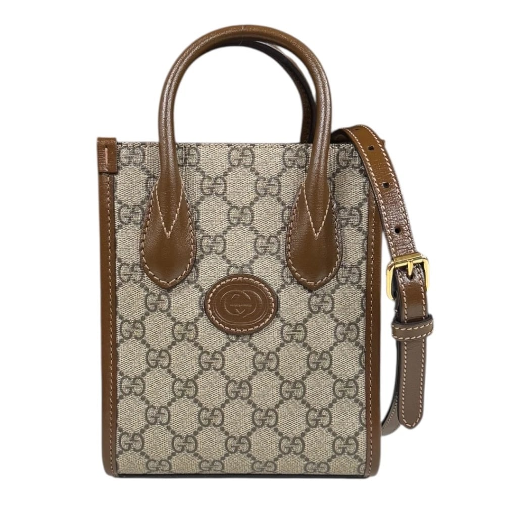 GUCCI SHOULDER BAG CROSS BODY GG SUPREME CANVAS 2WAY INTERLOCKING SHOULDER BAG (1 of 7)