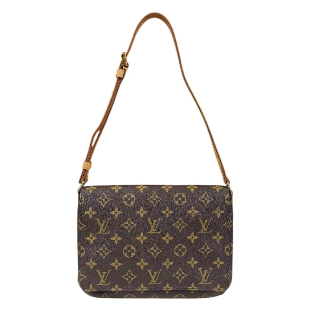 LOUIS VUITTON SHOULDER BAG MONOGRAM CANVAS SHOULDER BAG: LOUIS VUITTON Shoulder Bag Monogram canvas Shoulder Bag Brand: LOUIS VUITTON Type: Shoulder Bag Material: Exterior Material Monogram canvas Color: Brown Size: W10.2 x H8.3 x D1.6inch Shoulder:25.2