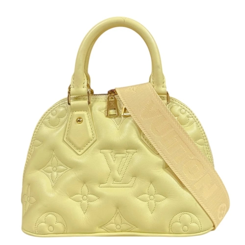 LOUIS VUITTON SHOULDER BAG LEATHER 2WAY SHOULDER BAG: LOUIS VUITTON Shoulder Bag leather 2way Shoulder Bag Brand: LOUIS VUITTON Type: Shoulder Bag Material: Exterior Material leather Color: yellow / banana Size: W9.1 x H6.3 x D4.3inch Handle:9.3inch