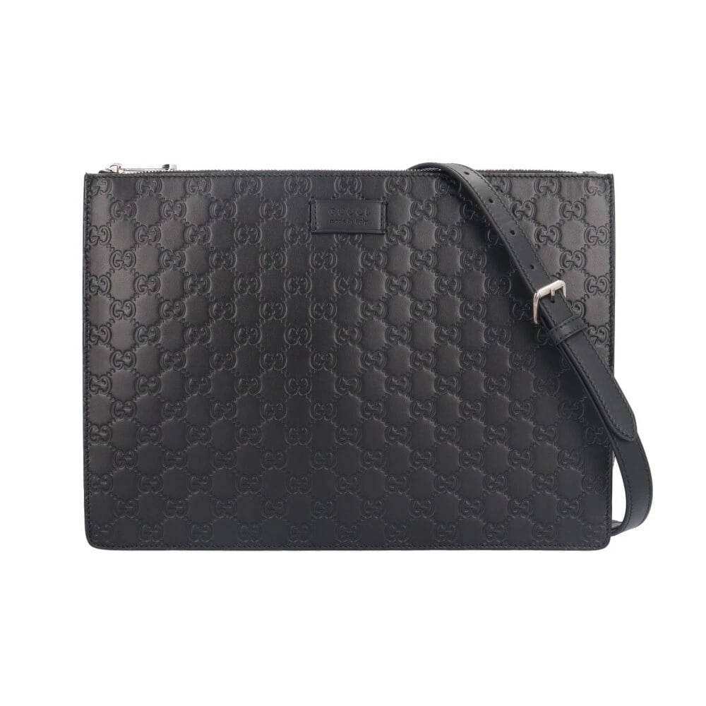GUCCI SHOULDER BAG CROSS BODY LEATHER 2WAY SHOULDER BAG: GUCCI Shoulder Bag Cross Body leather 2way Shoulder Bag Brand: GUCCI Type: Shoulder Bag Material: Exterior Material leather Color: black Size: W13.6 x H9.4 x D1.4inch Shoulder:47.6inch Accessorie