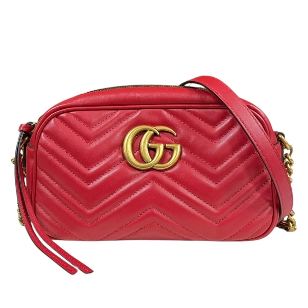 GUCCI SHOULDER BAG CROSS BODY LEATHER GG MARMONT SHOULDER BAG (1 of 9)