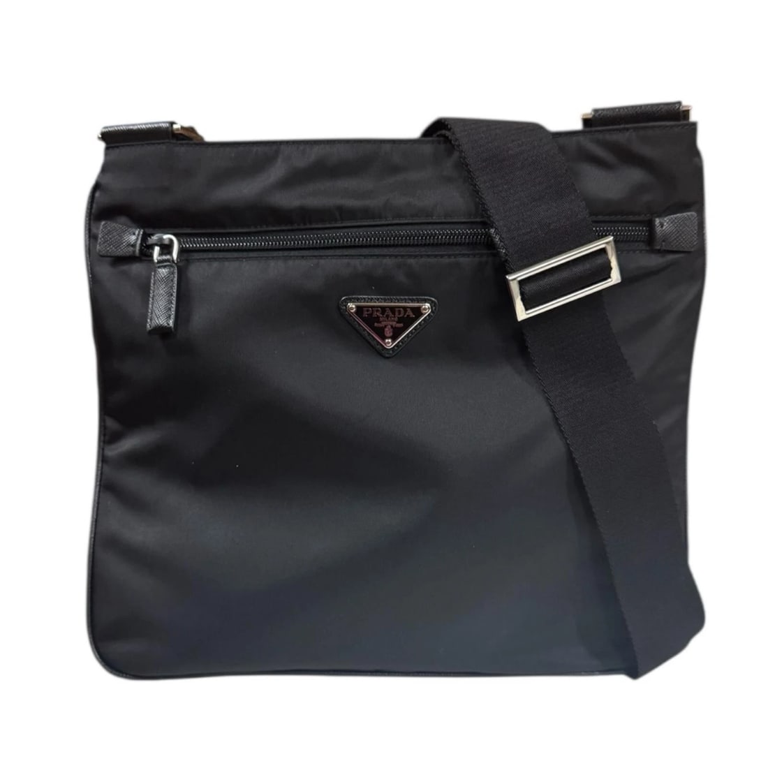 PRADA SHOULDER BAG CROSS BODY NYLON SHOULDER BAG: PRADA Shoulder Bag Cross Body Nylon Shoulder Bag Brand: PRADA Type: Shoulder Bag Material: Exterior Material Nylon Color: black Size: W11.8 x H10.2 x D3.5inch Shoulder:28.9inch Accessories: None
