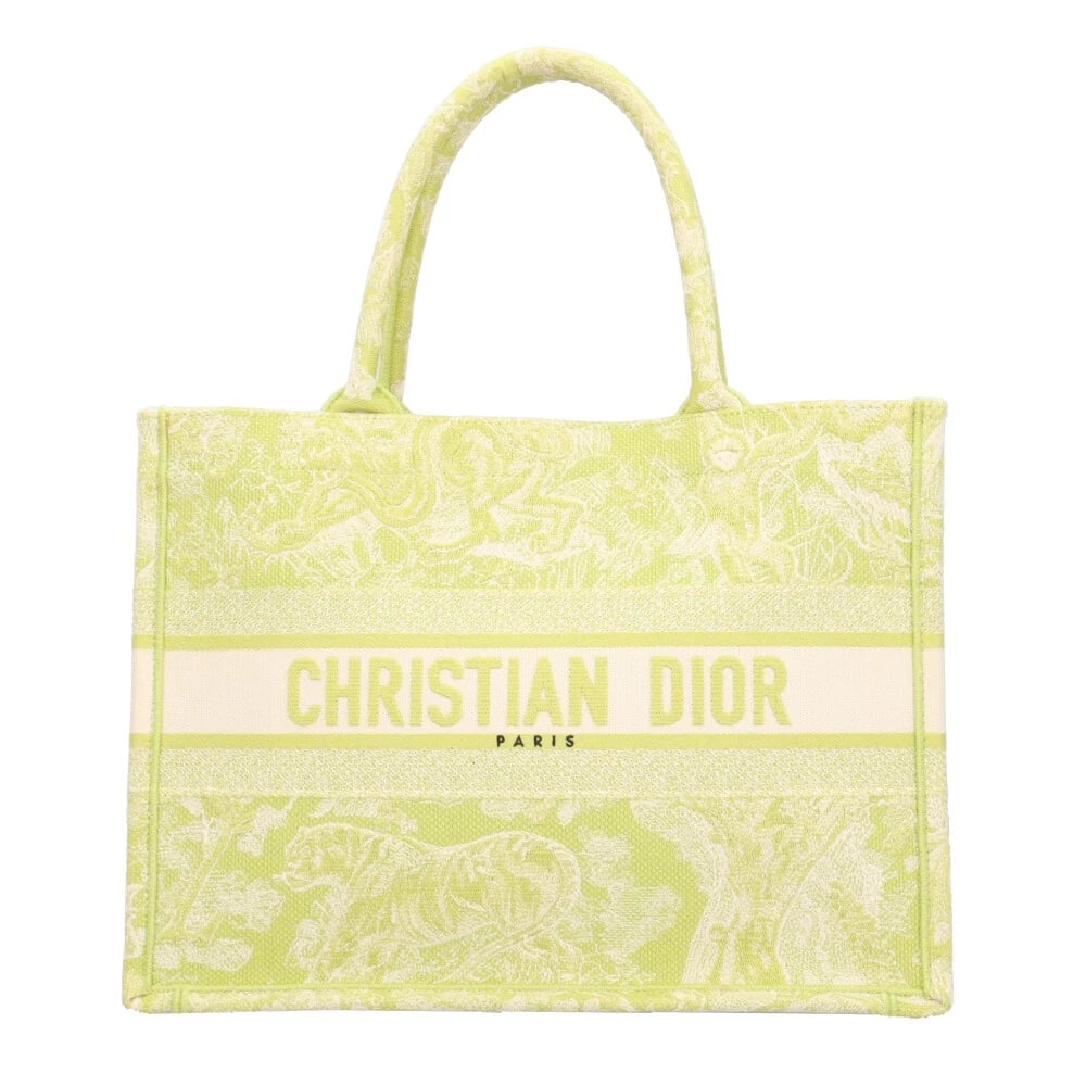 CHRISTIAN DIOR TOTE BAG CANVAS BOOK TOTE MEDIUM TOTE BAG: Christian Dior Tote Bag canvas Book Tote Medium Tote Bag Brand: Christian Dior Type: Tote Bag Material: Exterior Material canvas Color: green Size: W14.2 x H10.6 x D6.3inch Handle:16.5inch Access