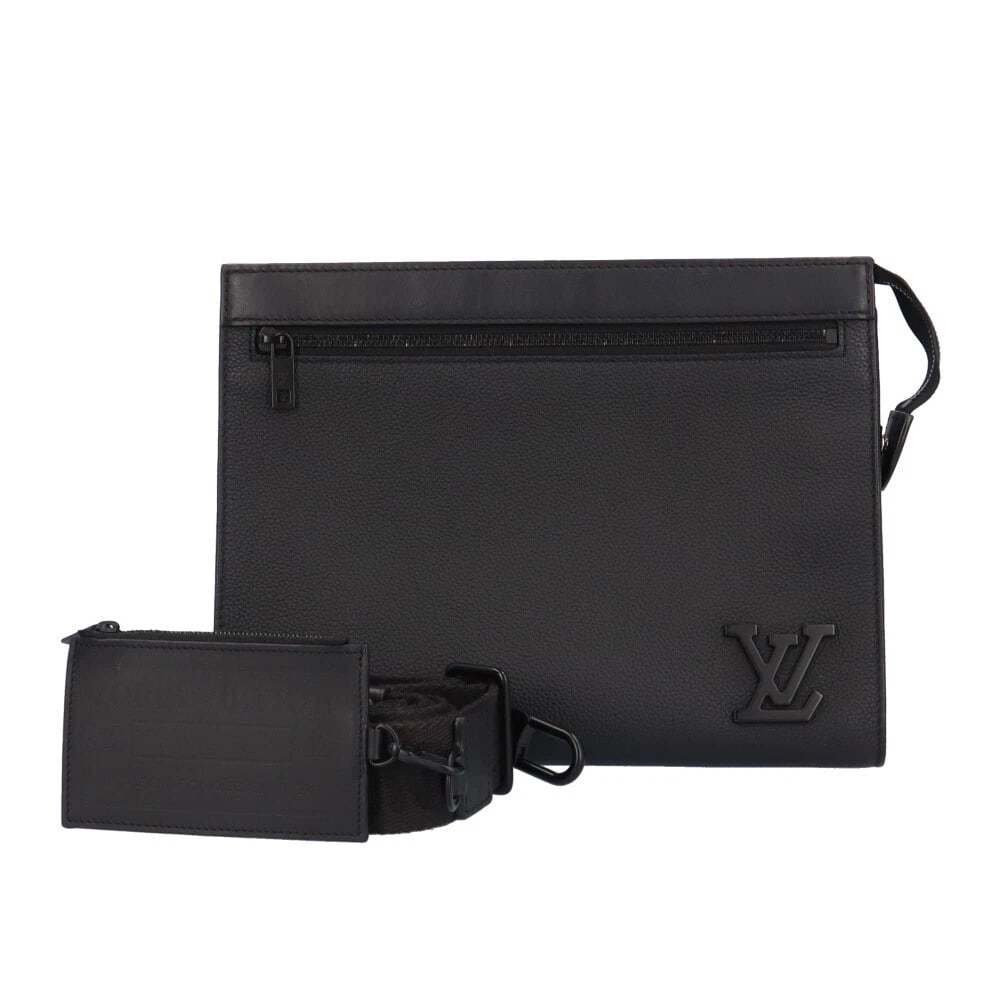 LOUIS VUITTON SHOULDER BAG LEATHER 2WAY AEROGRAM MESSENGER VOYAGE SHOULDER BAG: LOUIS VUITTON Shoulder Bag leather 2WAY Aerogram Messenger Voyage Shoulder Bag Brand: LOUIS VUITTON Type: Shoulder Bag Material: Exterior Material leather Color: black Size: W11.0 x H8.3 x