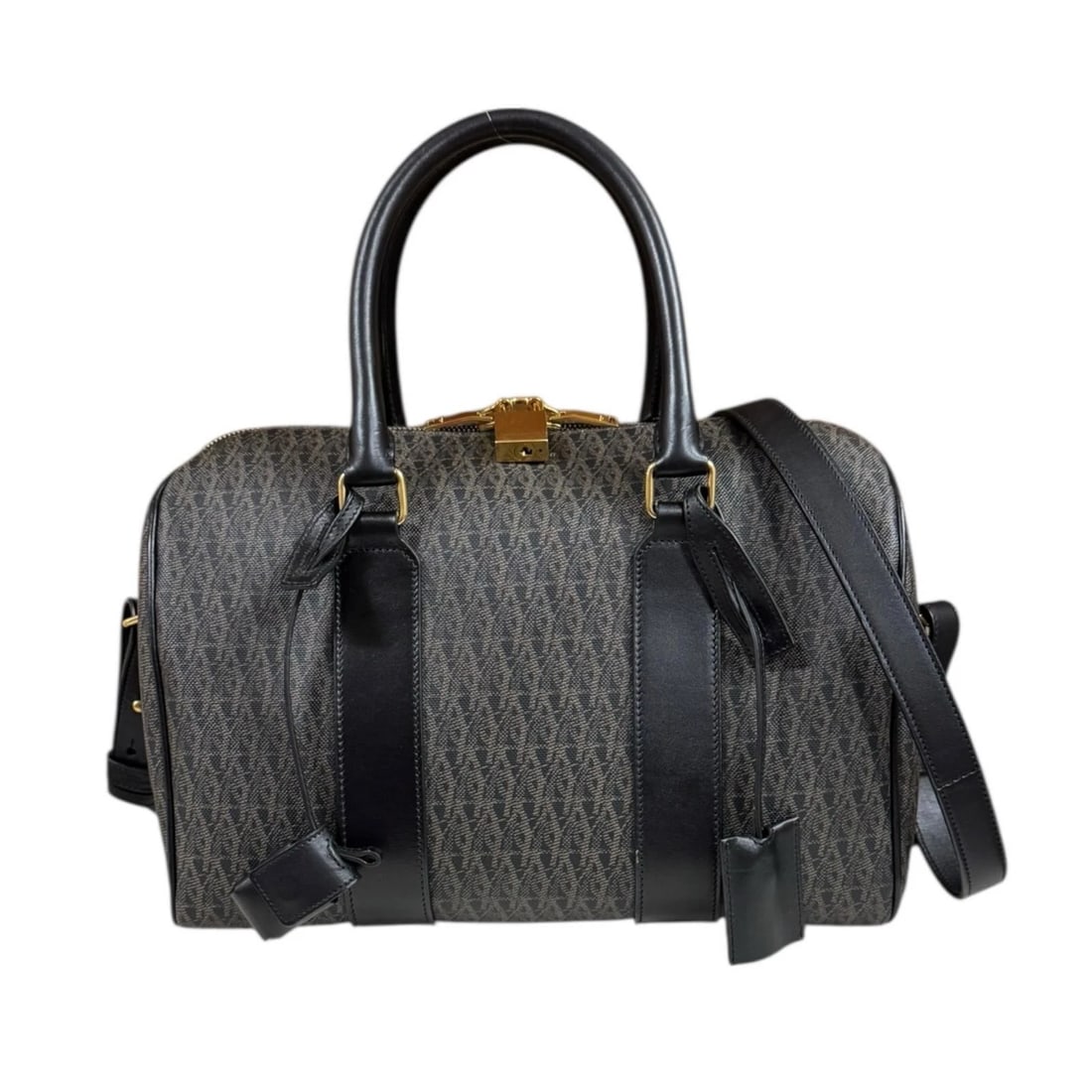 SAINT LAURENT SHOULDER BAG COATED CANVAS 2WAY SHOULDER BAG: SAINT LAURENT Shoulder Bag Coated canvas 2way Shoulder Bag Brand: SAINT LAURENT Type: Shoulder Bag Material: Exterior Material Coated canvas Color: Brown / black Size: W12.6 x H7.9 x D7.1inch Hand