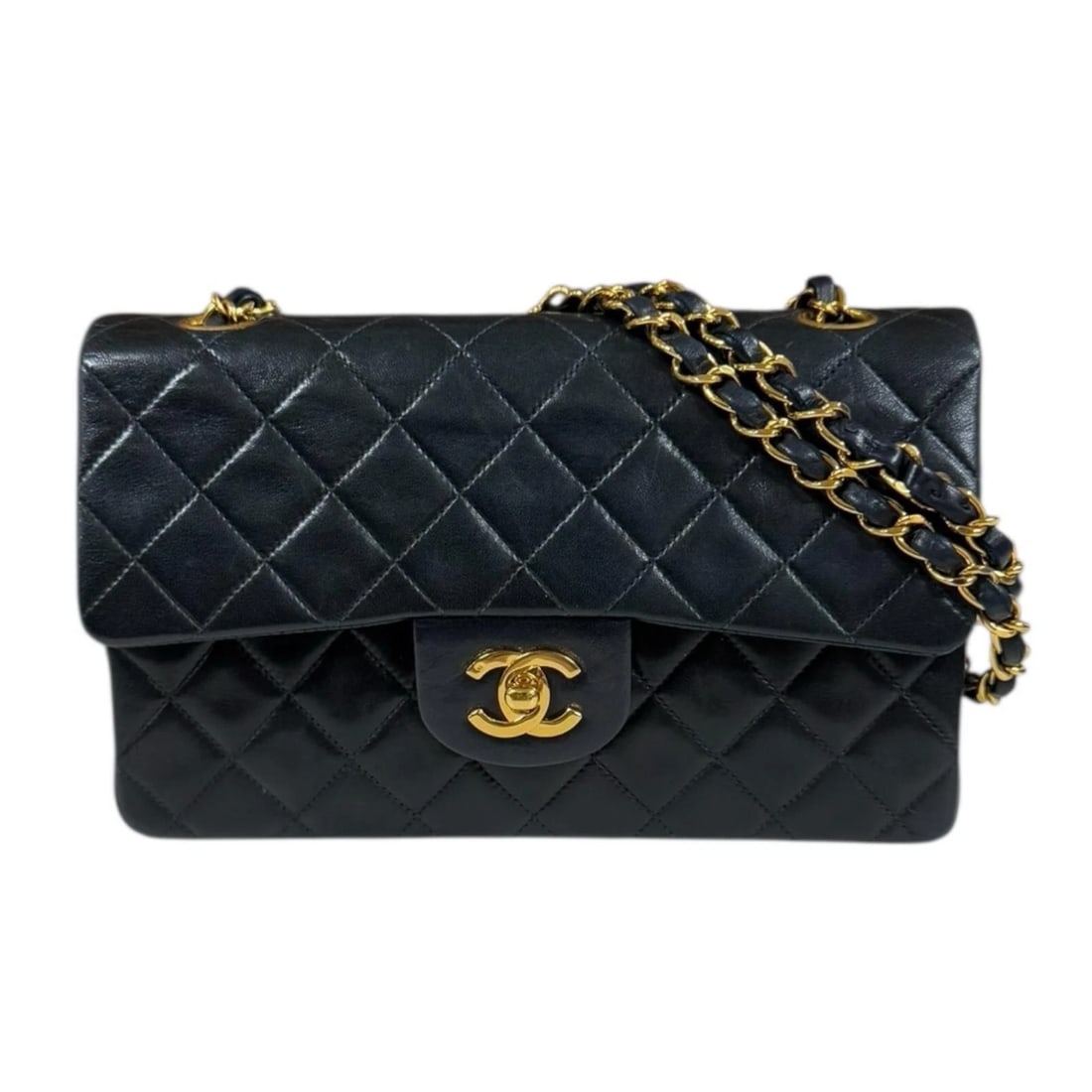 CHANEL SHOULDER BAG LAMBSKIN W FLAP W CHAIN SHOULDER BAG: CHANEL Shoulder Bag lambskin W flap W Chain Shoulder Bag Brand: CHANEL Type: Shoulder Bag Material: Exterior Material lambskin Color: black Size: W9.1 x H5.7 x D2.4inch Shoulder:20.5inch 