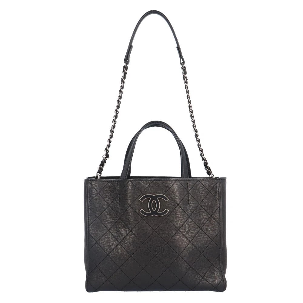 CHANEL SHOULDER BAG LEATHER 2WAY WILD STITCH CHAIN SHOULDER BAG: CHANEL Shoulder Bag leather 2way Wild stitch Chain Shoulder Bag Brand: CHANEL Type: Shoulder Bag Material: Exterior Material leather Color: black Size: W10.6 x H8.7 x D4.7inch Handle:11.8inch