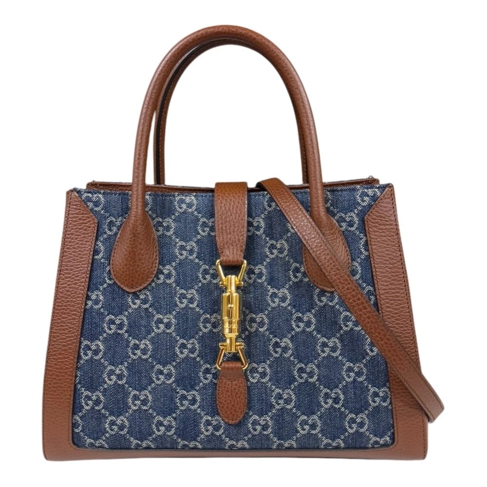 GUCCI SHOULDER BAG CROSS BODY DENIM LEATHER SHOULDER BAG: GUCCI Shoulder Bag Cross Body denim leather Shoulder Bag Brand: GUCCI Type: Shoulder Bag Material: Exterior Material denim Color: blue / Brown Size: W11.6 x H8.7 x D4.3inch Handle:13.0inch