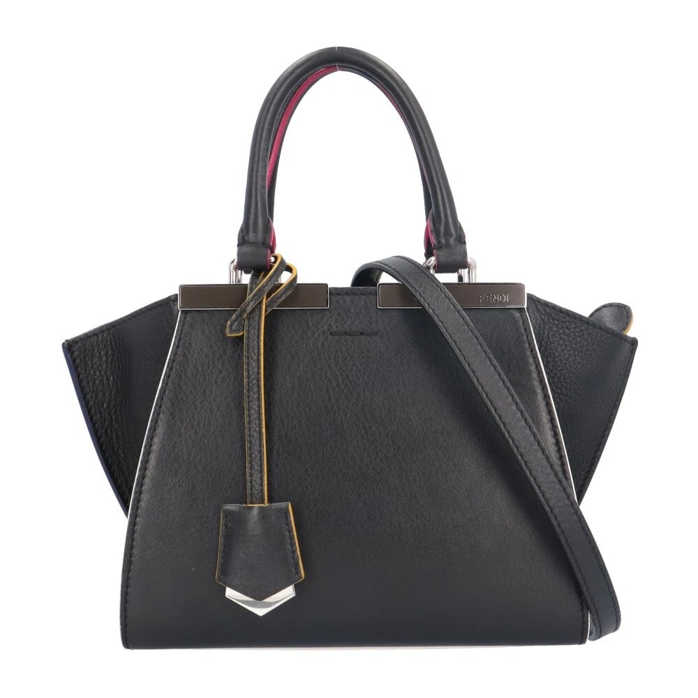 FENDI SHOULDER BAG CROSS BODY LEATHER 2WAY PETITE TROISUR SHOULDER BAG: FENDI Shoulder Bag Cross Body leather 2way Petite Troisur Shoulder Bag Brand: FENDI Type: Shoulder Bag Material: Exterior Material leather Color: black Size: W8.5 x H7.1 x D3.9inch Handle:10.2inch