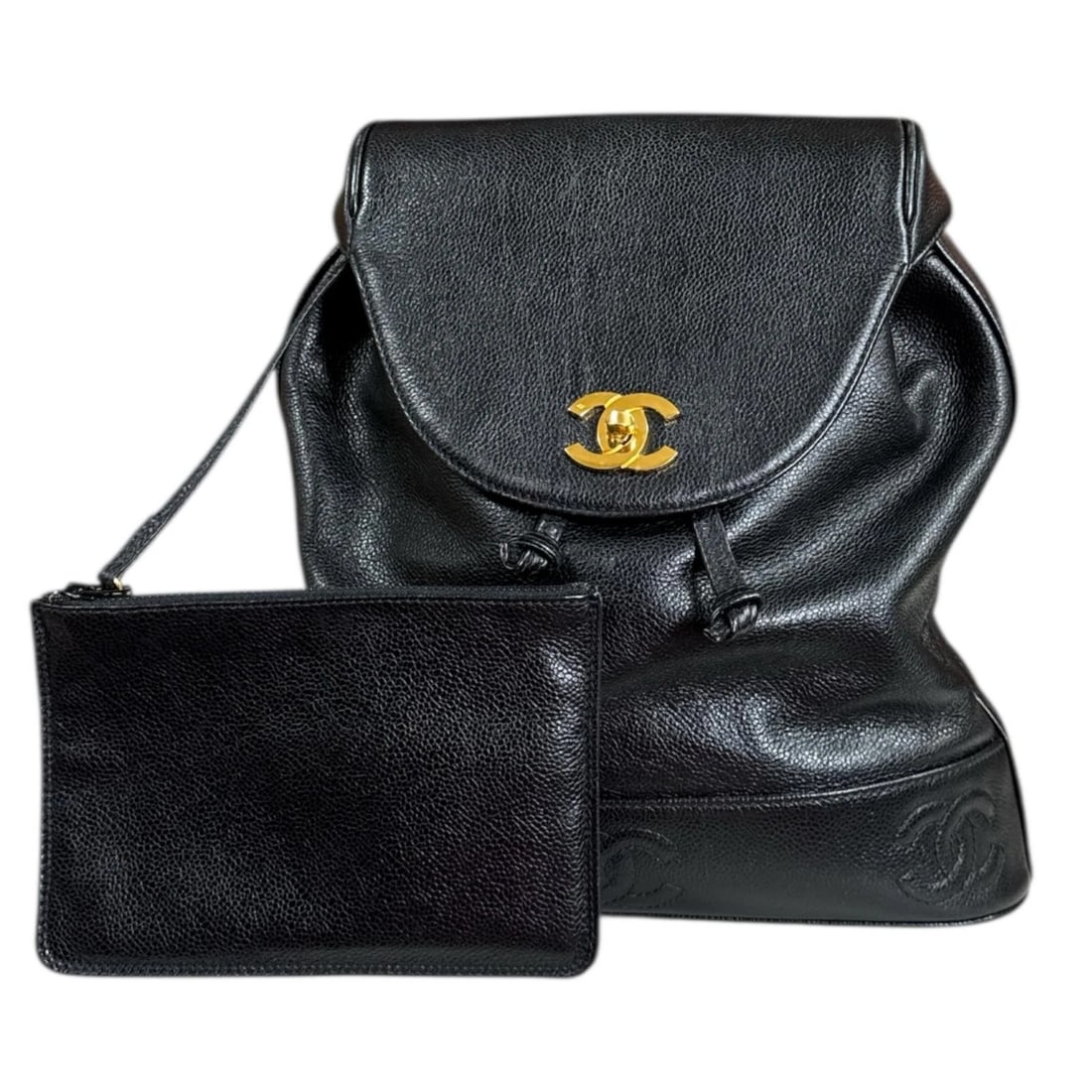 CHANEL BACKPACK Â· DAYPACK CAVIARSKIN CHAIN BACKPACK Â· DAYPACK: CHANEL Backpack Â· Daypack Caviarskin Chain Backpack Â· Daypack Brand: CHANEL Type: Backpack Â· Daypack Material: Exterior Material Caviarskin Color: black Size: W11.8 x H12.2 x D3.7inch