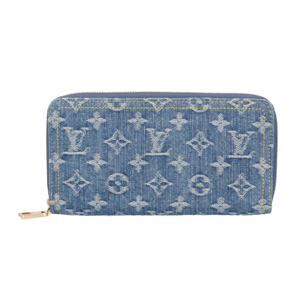 LOUIS VUITTON PURSE MONOGRAM DENIM ZIPPY WALLET LV REMIX PURSE: LOUIS VUITTON purse Monogram denim Zippy Wallet LV Remix purse Brand: LOUIS VUITTON Type: purse Material: Exterior Material Monogram denim Color: blue Size: W7.5 x H4.1x D1.0inch Accessories: