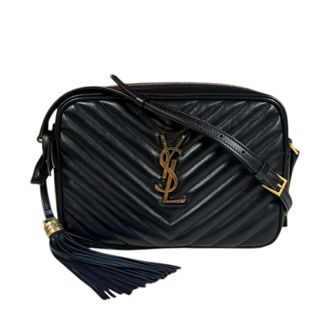 SAINT LAURENT SHOULDER BAG LEATHER CAMERA BAG SHOULDER BAG: SAINT LAURENT Shoulder Bag leather camera bag Shoulder Bag Brand: SAINT LAURENT Type: Shoulder Bag Material: Exterior Material leather Color: black Size: W8.9 x H6.1 x D2.4inch