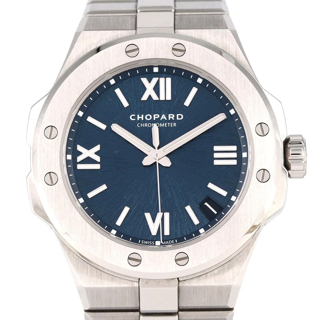 CHOPARD ALPINE WATCH: Chopard Alpine Watch Brand: Chopard Type: Wrist watch Material: Case: Stainless Steel Breath: Stainless Steel Color: Dial color: Blue Size: Case diameter: Approx. 41 mm Max wrist
