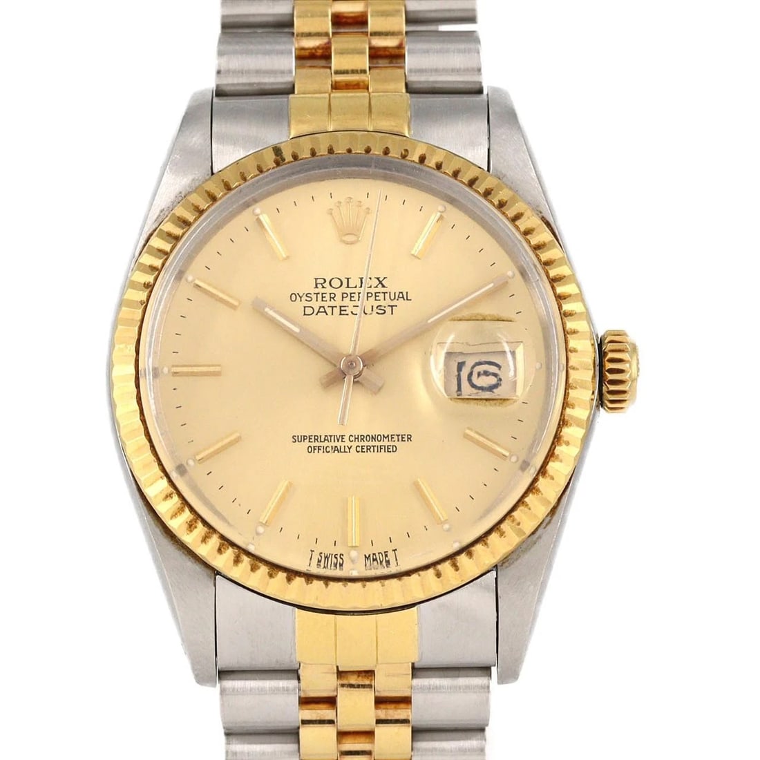 ROLEX DATEJUST SSXYG WATCH: Rolex Datejust SSxYG Watch Brand: ROLEX Type: Wrist watch Material: Case: Stainless steel x yellow gold Bracelet: Stainless steel x yellow gold Color: Dial color: Gold Size: Case diameter: Approx.