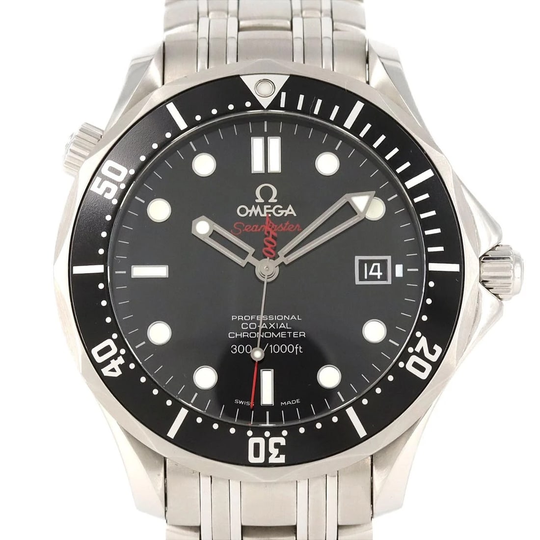 OMEGA SEAMASTER WATCH: Omega Seamaster Watch Brand: OMEGA Type: Wrist watch Material: Case: Stainless Steel Breath: Stainless Steel Color: Dial Color: Black Size: Case diameter: Approx. 41 mm Max wrist