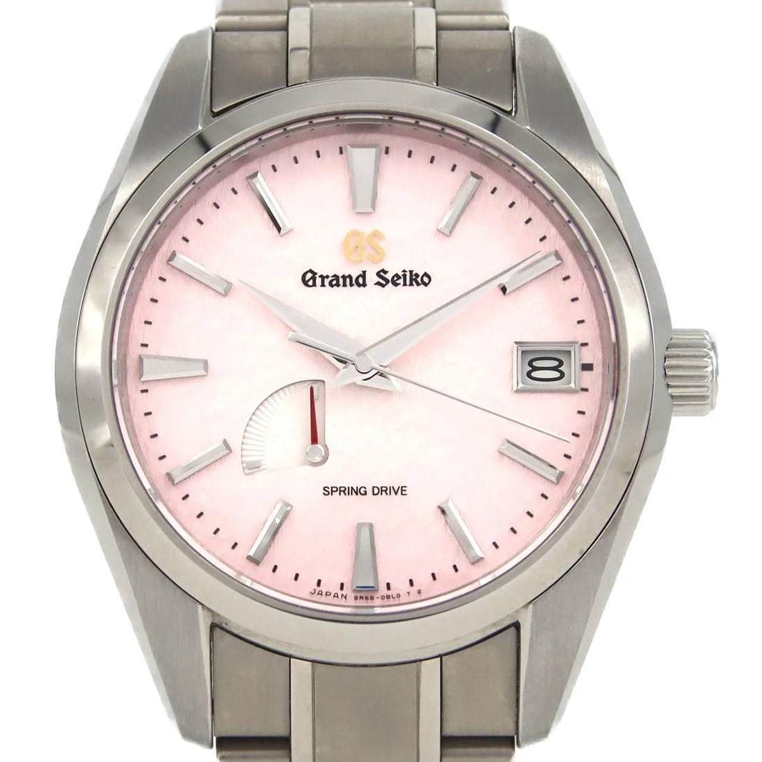 SEIKO GRAND SPRING DRIVE WATCH: Seiko Grand Spring Drive Watch Brand: SEIKO Type: Wrist watch Material: Case: Titanium Bracelet: Titanium Color: Dial color: Pink Size: Case diameter: Approx. 41 mm Max wrist circumference: 19.5 c