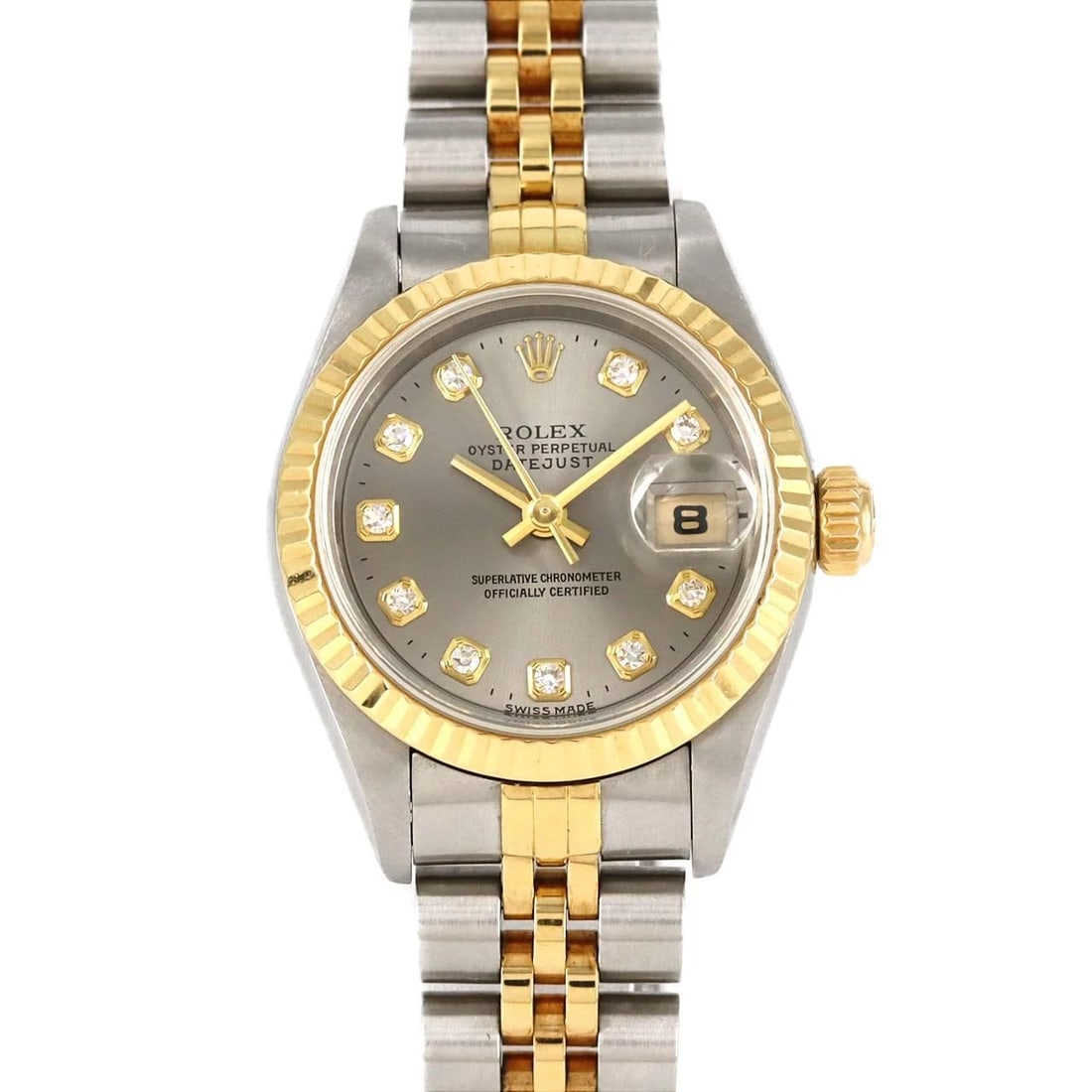 ROLEX DATEJUST SSX WATCH: Rolex Datejust SSx Watch Brand: ROLEX Type: Wrist watch Material: Case: Stainless steel x yellow gold Bracelet: Stainless steel x yellow gold Color: Dial color: Gray/Diamond Size: Case