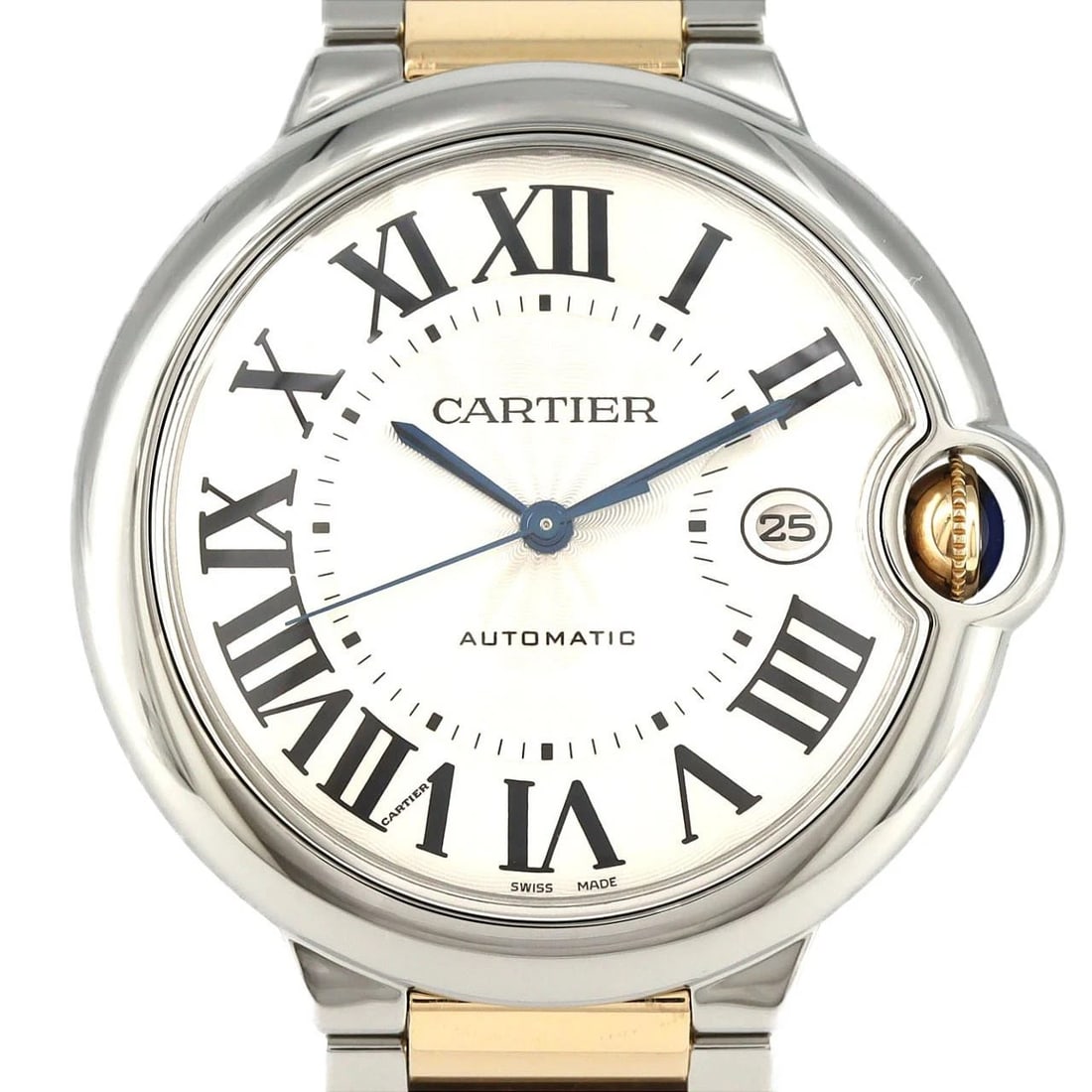 CARTIER BALLON BLEU GOLD & STEEL SSXYG WATCH: Cartier Ballon Bleu Gold & Steel SSxYG Watch Brand: Cartier Type: Wristwatch Material: Case: SST x Yellow Gold Bracelet: SST x Yellow Gold Color: Dial Colors: Silver Roman Size: Case diameter: