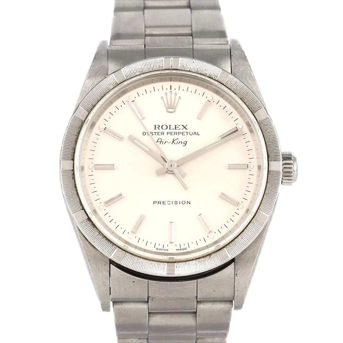ROLEX AIR KING STAINLESS STEEL WATCH: Rolex Air King Stainless SteeL Watch Brand: ROLEX Type: Wrist watch Material: Case: Stainless Steel Breath: Stainless Steel Color: Dial Color: Silver Size: Case diameter: Approx. 34 mm Max
