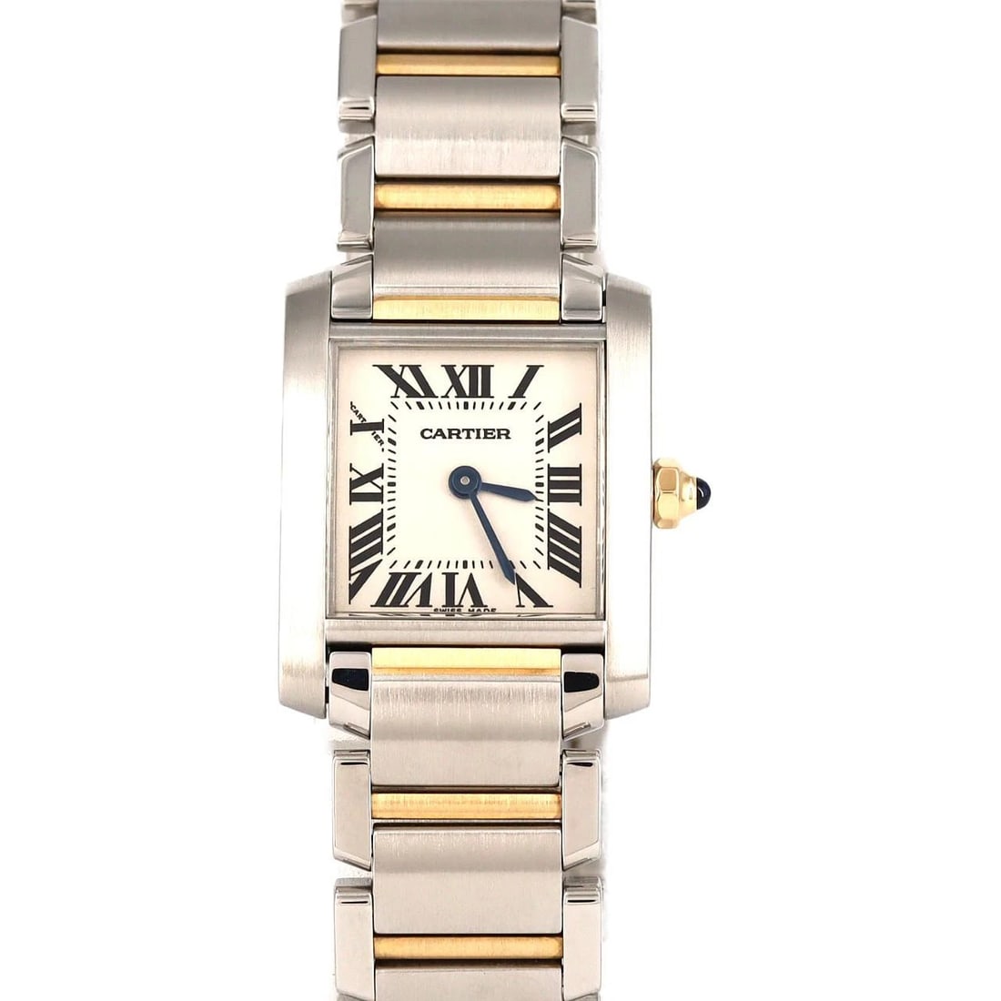 CARTIER TANK FRANÇAISE SSXYG WATCH: Cartier Tank Française SSxYG Watch Brand: CARTIER Type: Wrist watch Material: Case: Stainless steel x yellow gold Bracelet: Stainless steel x yellow gold Color: Dial color: Silver/Roman Size: