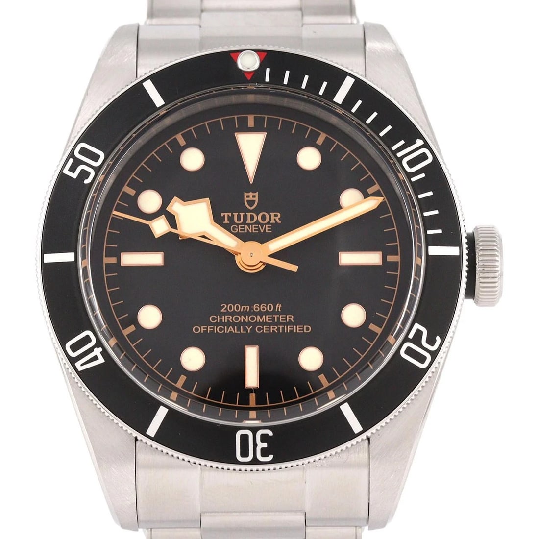 TUDOR BLACK STAINLESS STEEL WATCH: Tudor Black Stainless Steel Watch Brand: Tudor Type: Wrist watch Material: Case: Stainless Steel Breath: Stainless Steel Color: Dial Color: Black Size: Case diameter: Approx. 41mm 