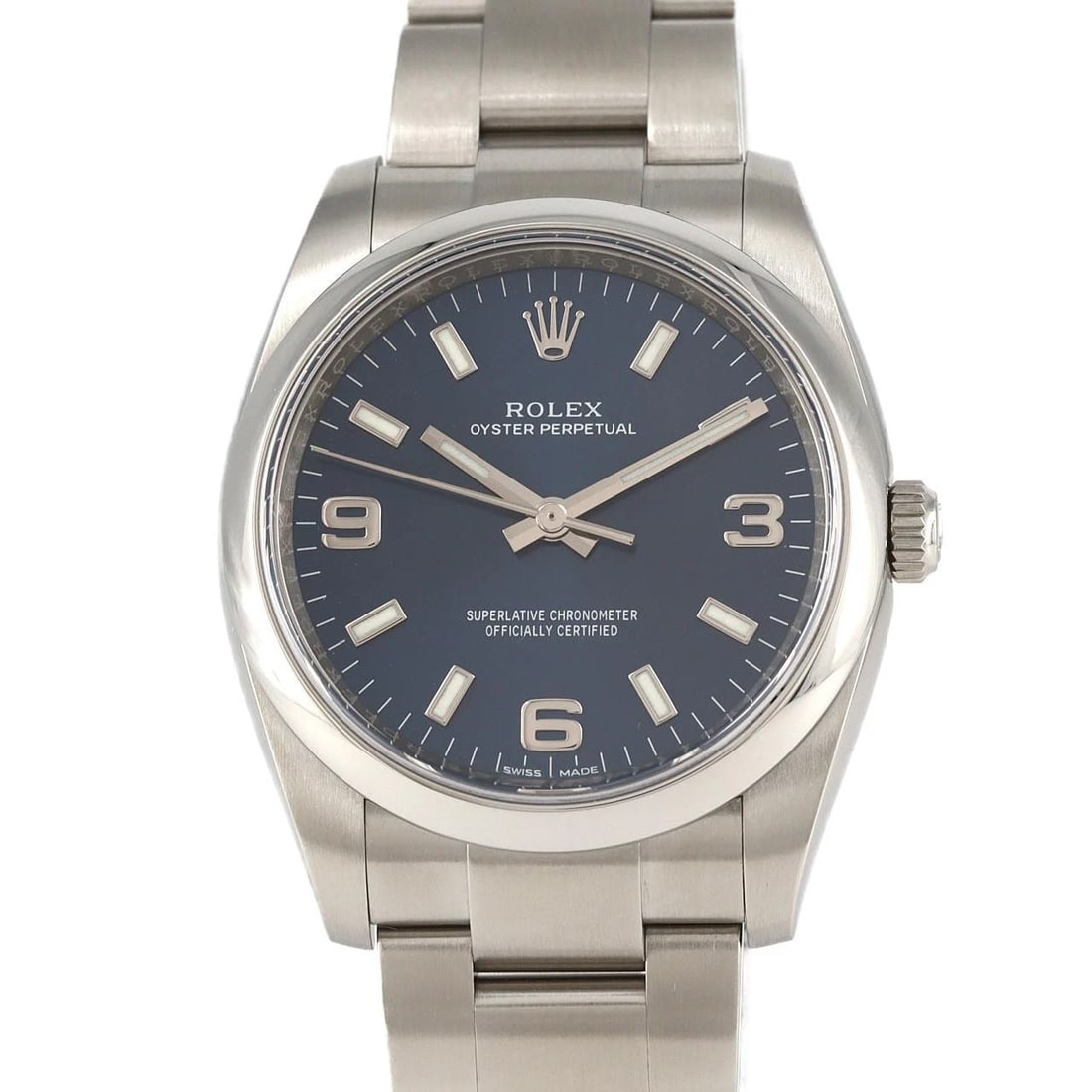 ROLEX OYSTER PERPETUAL STAINLESS STEEL WATCH: Rolex Oyster Perpetual Stainless Steel Watch Brand: ROLEX Type: Wrist watch Material: Case: Stainless Steel Breath: Stainless Steel Color: Dial color: Blue/3.6.9 Size: Case diameter: Approx.