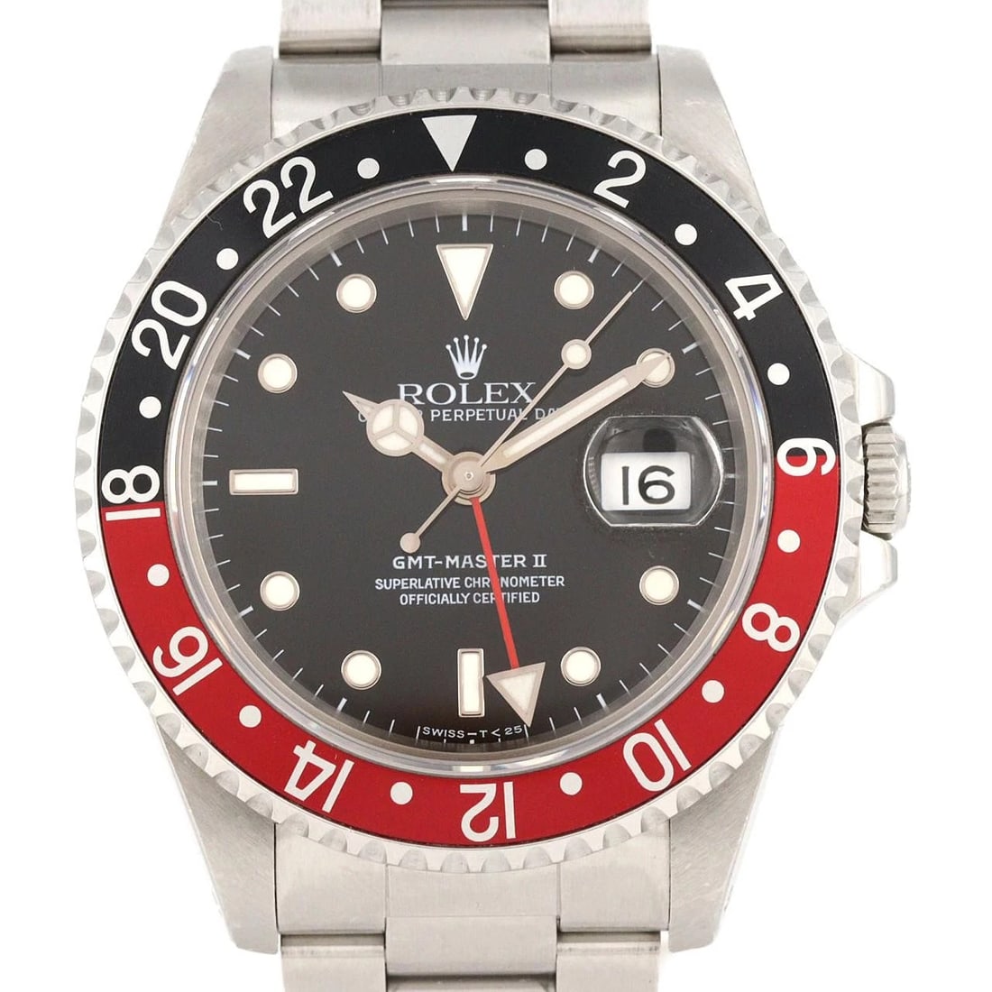 ROLEX GMT MASTER STAINLESS WATCH: Rolex GMT Master Stainless Watch Brand: ROLEX Type: Wrist watch Material: Case: Stainless Steel Breath: Stainless Steel Color: Dial color: Black x Red Size: Case diameter: Approx. 40 mm Max wrist
