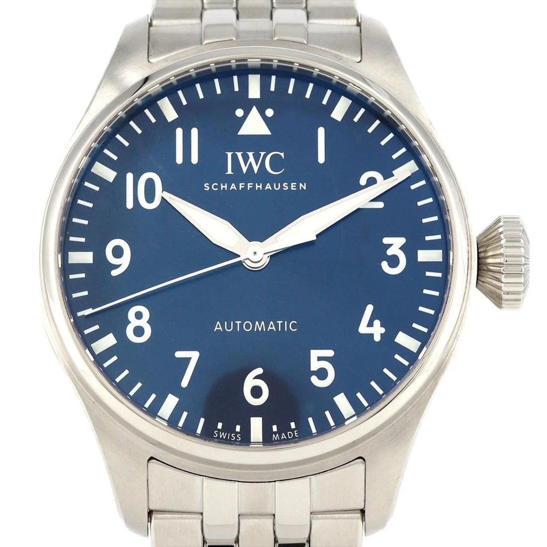 IWC BIG PILOT WATCH STAINLESS STEEL WATCH: IWC Big Pilot Watch Stainless Steel Watch Brand: IWC Type: Wrist watch Material: Case: Stainless Steel Breath: Stainless Steel Color: Dial color: Blue/Arabic Size: Case diameter: Approx. 43mm Max