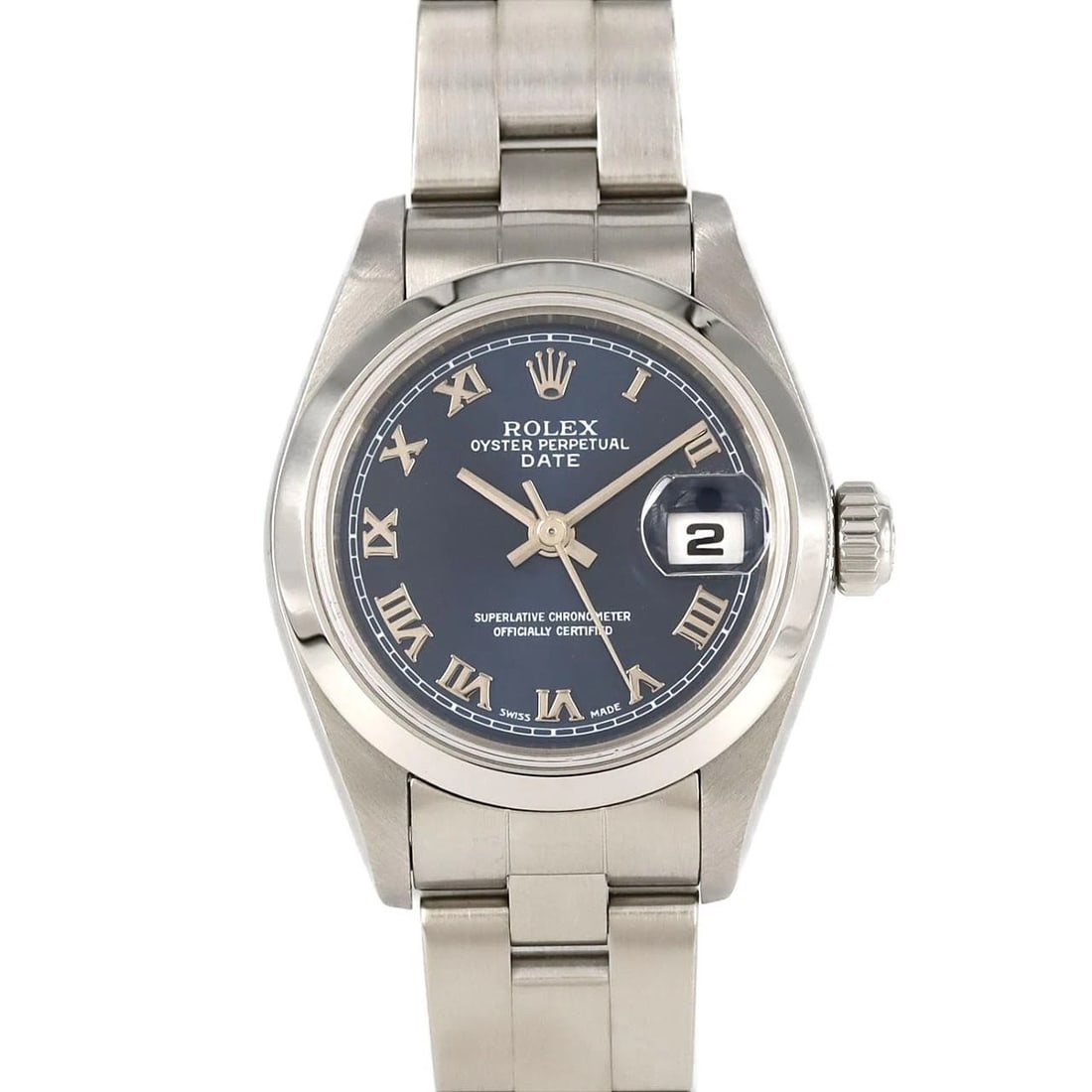 ROLEX OYSTER PERPETUAL SS WATCH: ROLEX Oyster Perpetual SS Watch Brand: ROLEX Type: Wristwatch Material: Case: SST Bracelet: SST Color: Dial Colors: Blue Roman Size: Case diameter: 26mm Max Wrist size: 18cm Accessories: None