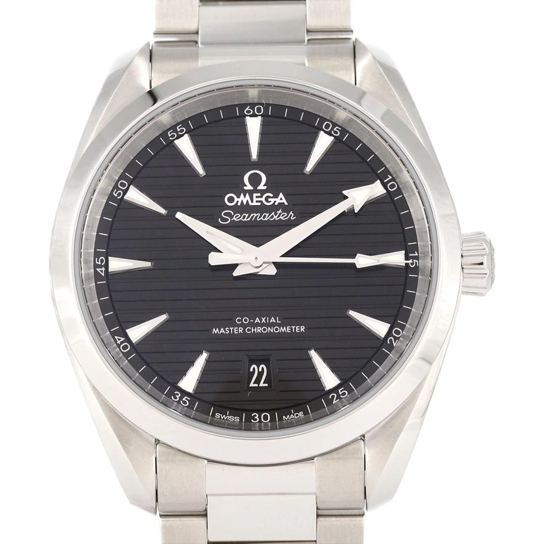 OMEGA SEAMASTER AQUA TERRA SS WATCH: OMEGA Seamaster Aqua Terra SS Watch Brand: OMEGA Type: Wristwatch Material: Case: SST Bracelet: SST Color: Dial Colors: Black Tapestry Size: Case diameter: 38mm Max Wrist size: 19.5cm 