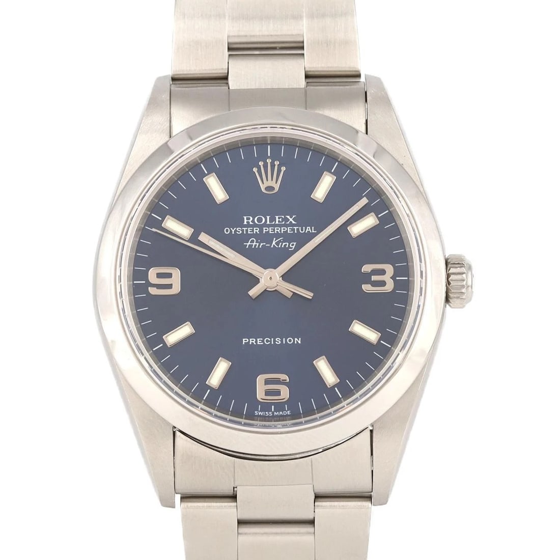ROLEX AIRKING SS WATCH: ROLEX Airking SS Watch Brand: ROLEX Type: Wristwatch Material: Case: SST Bracelet: SST Color: Dial Colors: Blue 3.6.9 Size: Case diameter: 34mm Max Wrist size: 18cm Accessories: None
