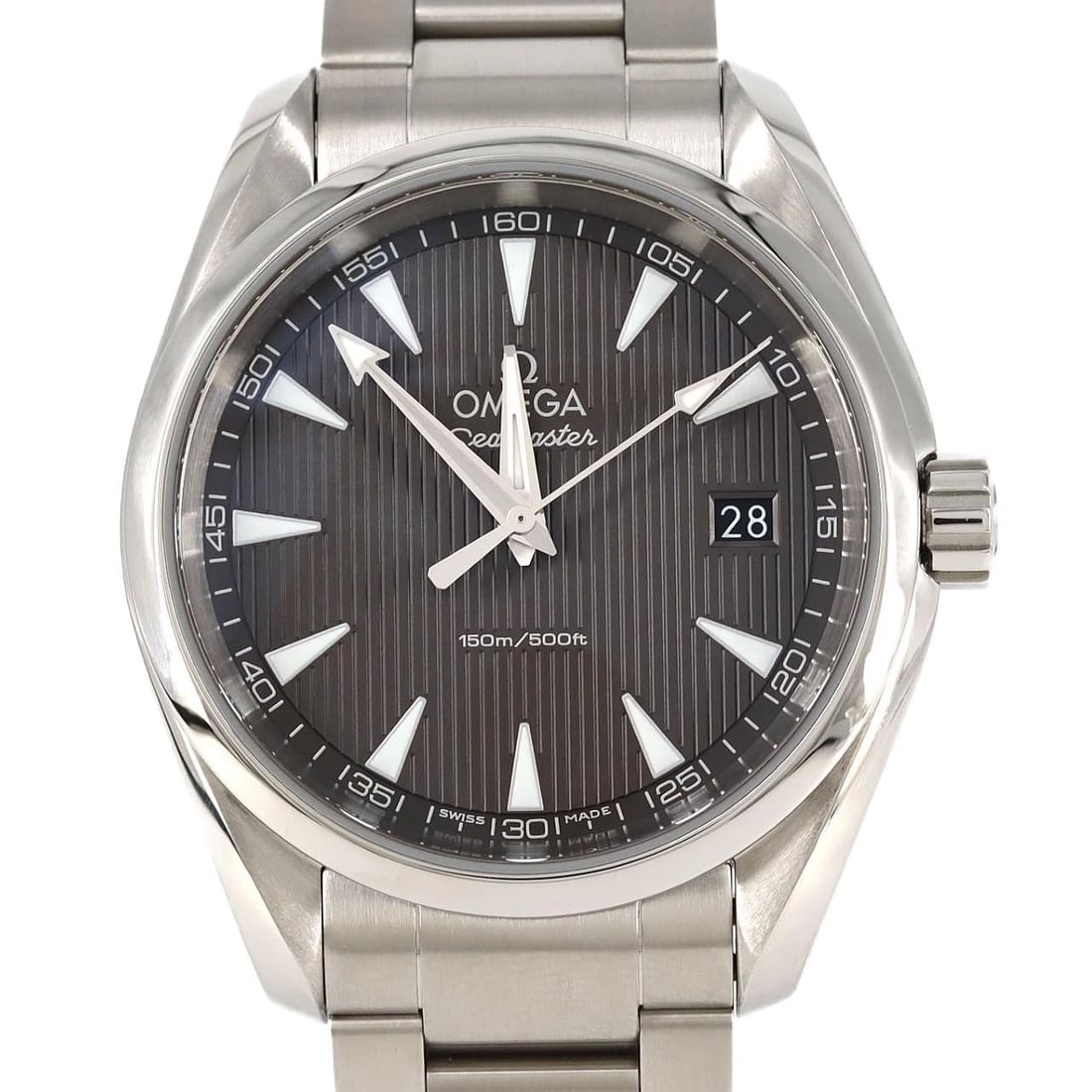 OMEGA SEAMASTER AQUA TERRA SS WATCH: OMEGA Seamaster Aqua Terra SS Watch Brand: OMEGA Type: Wristwatch Material: Case: SST Bracelet: SST Color: Dial Colors: Gray Size: Case diameter: 39mm Max Wrist size: 18.5cm Accessories: None