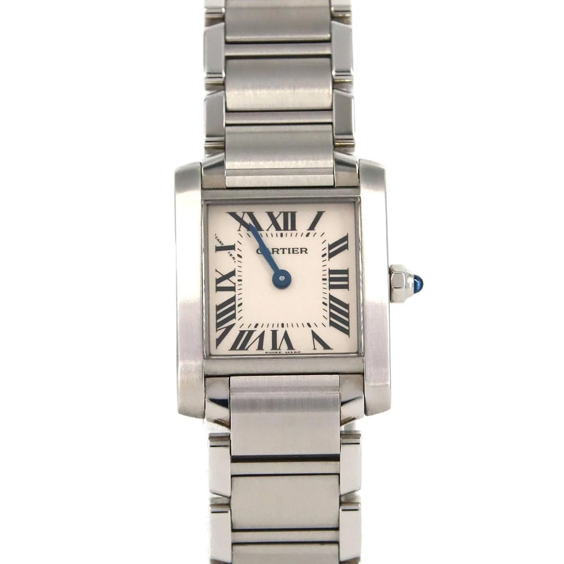 CARTIER TANK FRANCAISE SS WATCH: Cartier Tank Francaise SS Watch Brand: Cartier Type: Wristwatch Material: Case: SST Bracelet: SST Color: Dial Colors: Silver Roman Size: Case diameter: 20x25mm Max Wrist size: 16.5cm 