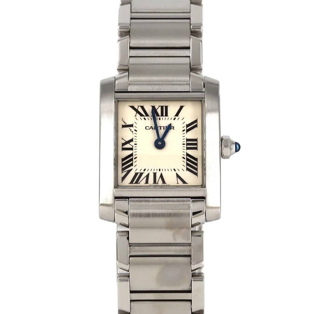 CARTIER TANK FRANCAISE SS WATCH: Cartier Tank Francaise SS Watch Brand: Cartier Type: Wristwatch Material: Case: SST Bracelet: SST Color: Dial Colors: Silver Roman Size: Case diameter: 20x25mm Max Wrist size: 15.5cm 