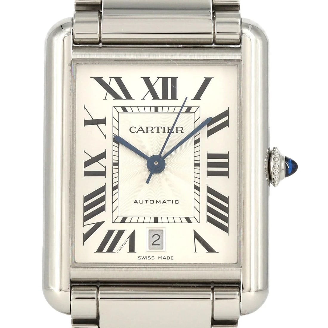 CARTIER TANK MUST STAINLESS STEEL WATCH: Cartier Tank Must Stainless Steel Watch Brand: CARTIER Type: Wrist watch Material: Case: Stainless Steel Breath: Stainless Steel Color: Dial color: Silver/Roman Size: Case diameter: 31x41mm