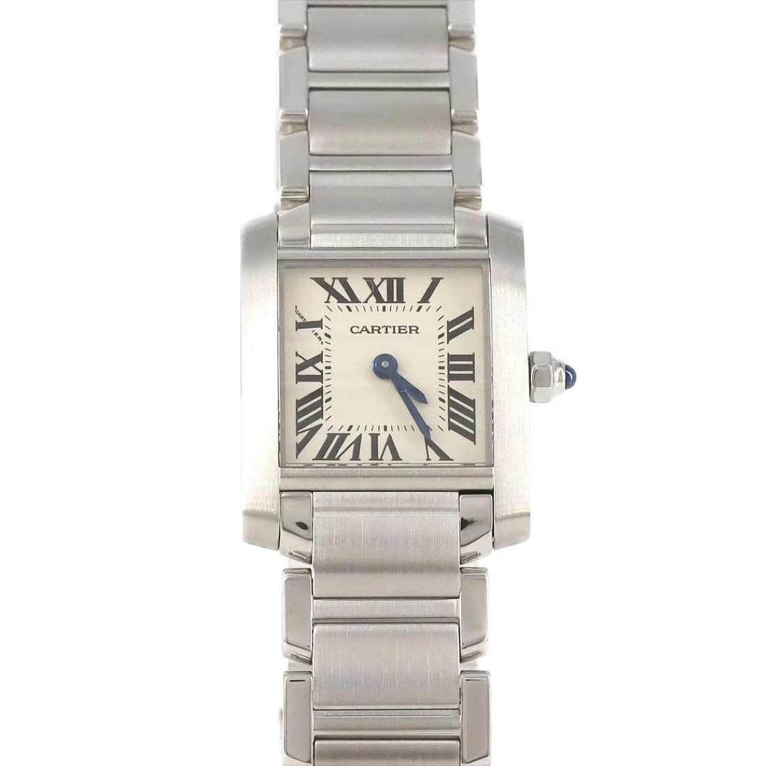 CARTIER TANK FRANCAISE SS WATCH: Cartier Tank Francaise SS Watch Brand: Cartier Type: Wristwatch Material: Case: SST Bracelet: SST Color: Dial Colors: Silver Roman Size: Case diameter: 20x25mm Max Wrist size: 15cm 