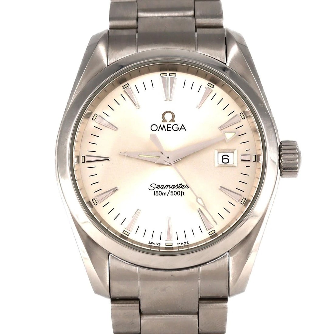 OMEGA SEAMASTER AQUA TERRA SS WATCH: OMEGA Seamaster Aqua Terra SS Watch Brand: OMEGA Type: Wristwatch Material: Case: SST Bracelet: SST Color: Dial Colors: Silver Size: Case diameter: 36mm Max Wrist size: 19.5cm Accessories: