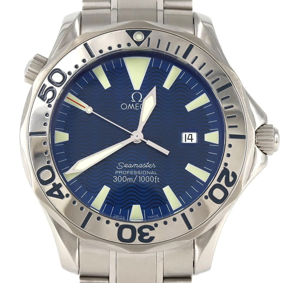 OMEGA SEAMASTER SS QUARTZ WATCH: OMEGA Seamaster SS Quartz Watch Brand: OMEGA Type: Wristwatch Material: Case: SST Bracelet: SST Color: Dial Colors: Blue Size: Case diameter: 41mm Max Wrist size: 18cm Accessories: None