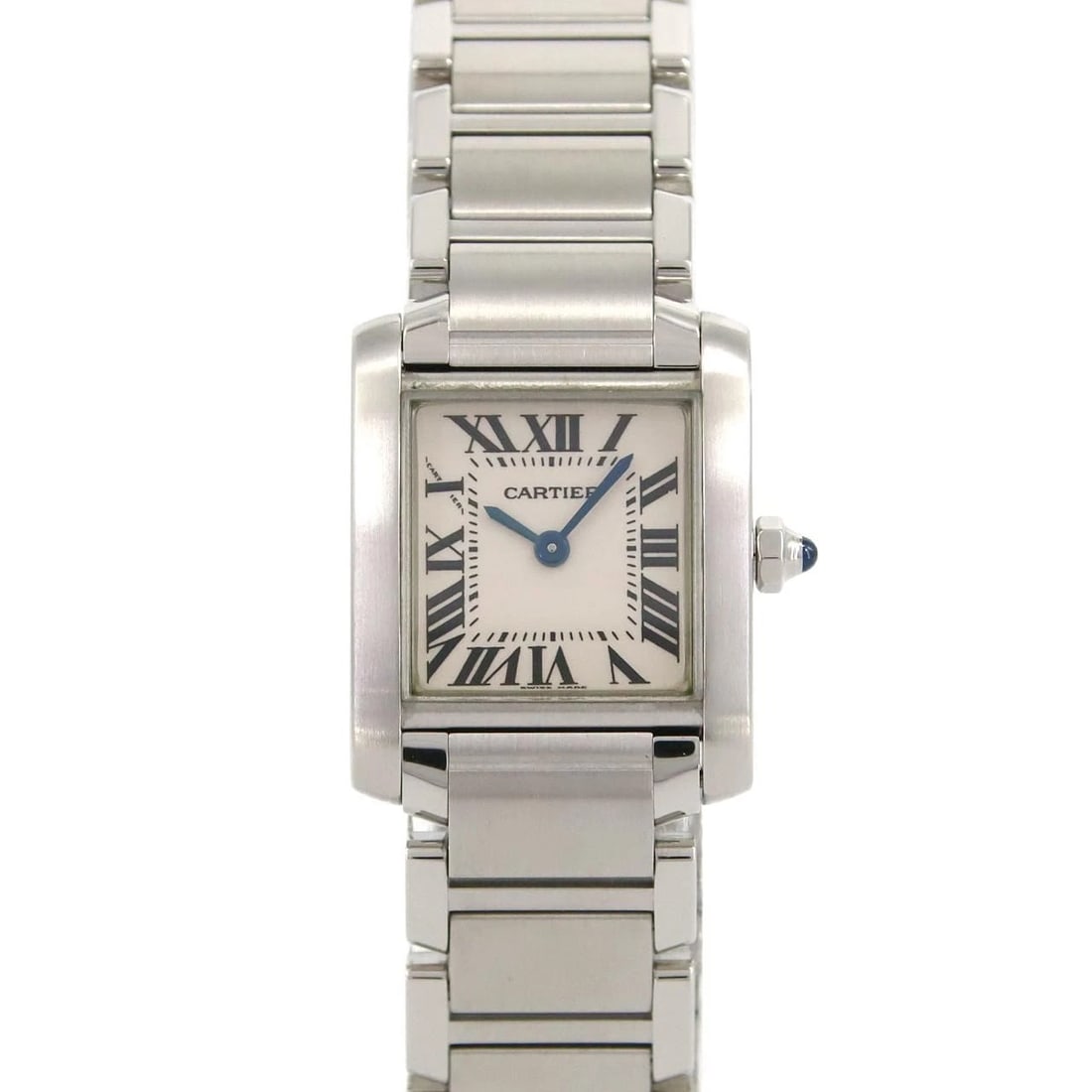CARTIER TANK FRANCAISE SS WATCH: Cartier Tank Francaise SS Watch Brand: Cartier Type: Wristwatch Material: Case: SST Bracelet: SST Color: Dial Colors: Silver Roman Size: Case diameter: 20x25mm Max Wrist size: 15.5cm 