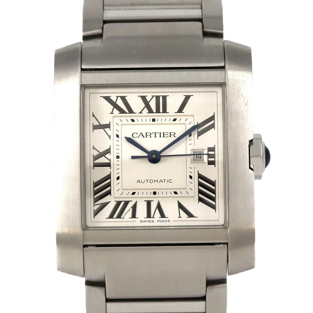 CARTIER TANK FRANÇAISE STAINLESS STEEL WATCH: Cartier Tank Française Stainless Steel Watch Brand: CARTIER Type: Wrist watch Material: Case: Stainless Steel Breath: Stainless Steel Color: Dial color: Silver/Roman Size: Case diameter: 30.5