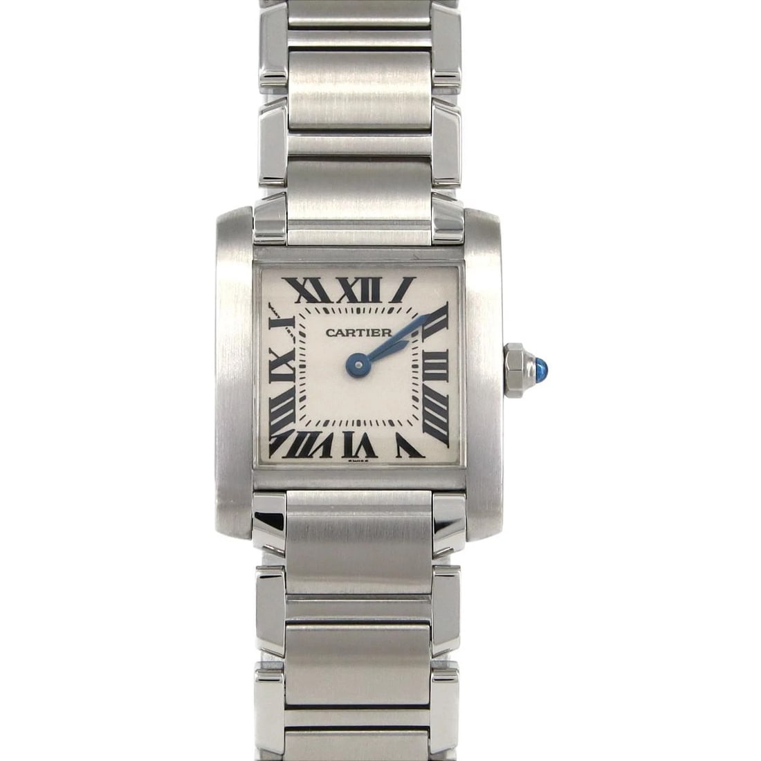 CARTIER TANK FRANCAISE SS WATCH: Cartier Tank Francaise SS Watch Brand: Cartier Type: Wristwatch Material: Case: SST Bracelet: SST Color: Dial Colors: Silver Roman Size: Case diameter: 20x25mm Max Wrist size: 17cm 
