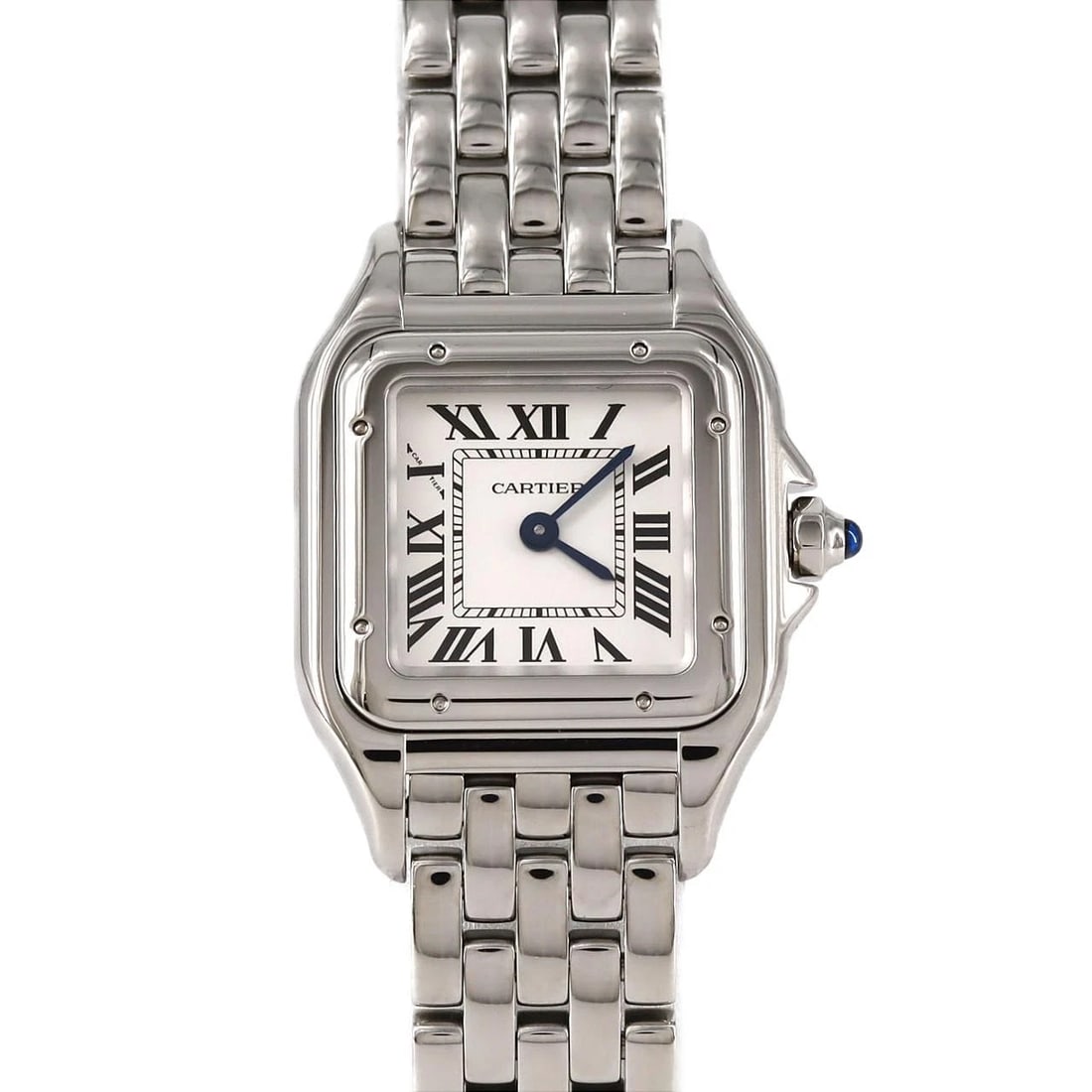 CARTIER PANTHERE STAINLESS STEEL WATCH: Cartier PANTHERE Stainless Steel Watch Brand: CARTIER Type: Wrist watch Material: Case: Stainless Steel Breath: Stainless Steel Color: Dial color: Silver/Roman Size: Case diameter: 22x30 mm