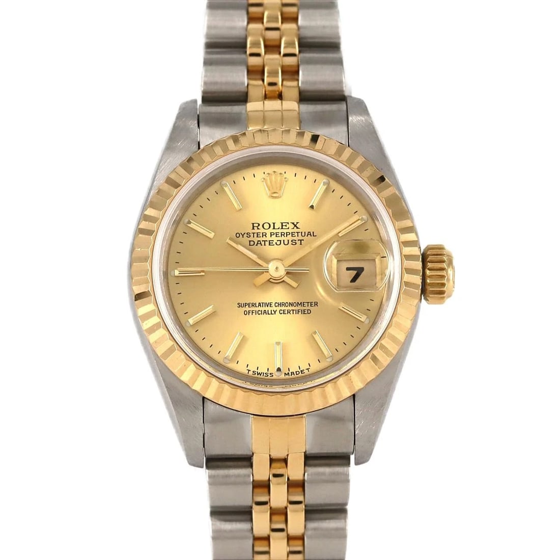 ROLEX DATEJUST SSXYG WATCH: ROLEX Datejust SSxYG Watch Brand: ROLEX Type: Wristwatch Material: Case: SST x Yellow Gold Bracelet: SST x Yellow Gold Color: Dial Colors: Gold Size: Case diameter: 26mm Max Wrist size: 15cm 