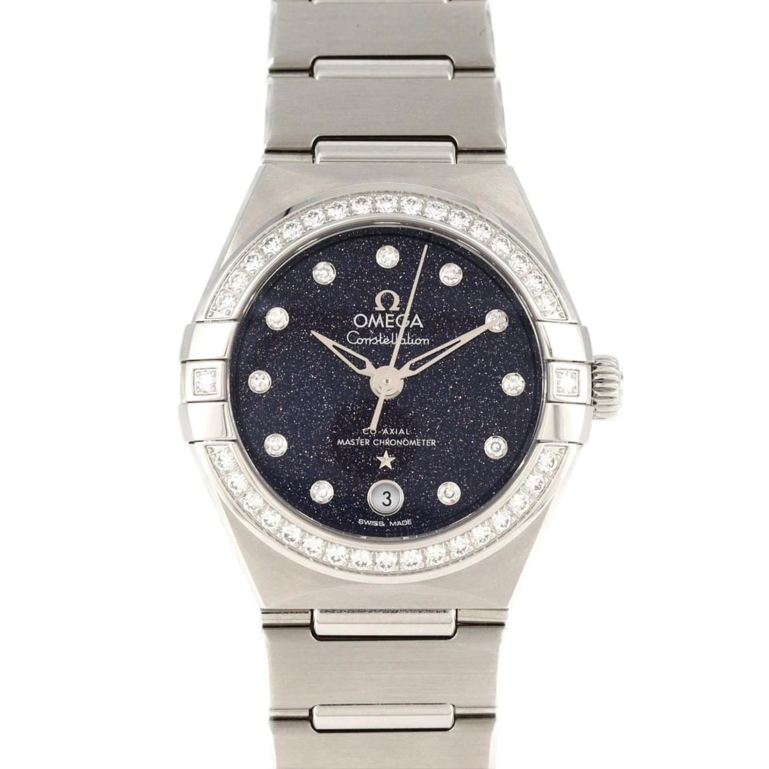 OMEGA CONSTELLATION SS WATCH: OMEGA Constellation SS Watch Brand: OMEGA Type: Wristwatch Material: Case: SST Bracelet: SST Color: Dial Colors: Blue Diamond Size: Case diameter: 29mm Max Wrist size: 16.5cm Accessories: