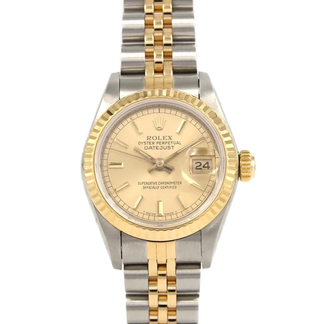 ROLEX DATEJUST SSXYG WATCH: ROLEX Datejust SSxYG Watch Brand: ROLEX Type: Wristwatch Material: Case: SST x Yellow Gold Bracelet: SST x Yellow Gold Color: Dial Colors: Gold Size: Case diameter: 26mm Max Wrist size: 17.5cm