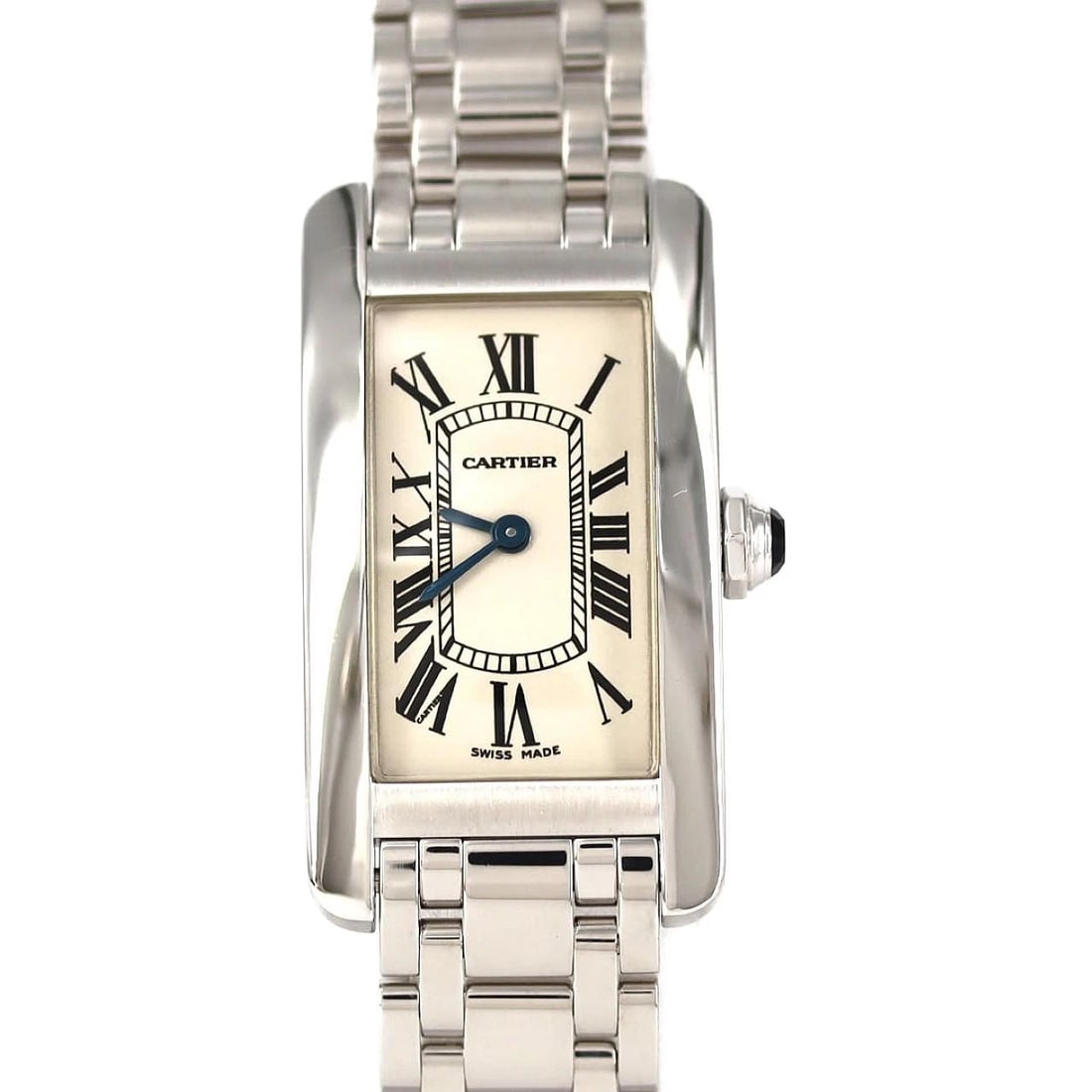 CARTIER TANK WATCH: Cartier Tank Watch Brand: CARTIER Type: Wrist watch Material: Case: White gold Bracelet: White gold Color: Dial color: Silver/Roman Size: Case diameter: approx. 19x34.5mm Accessories: None