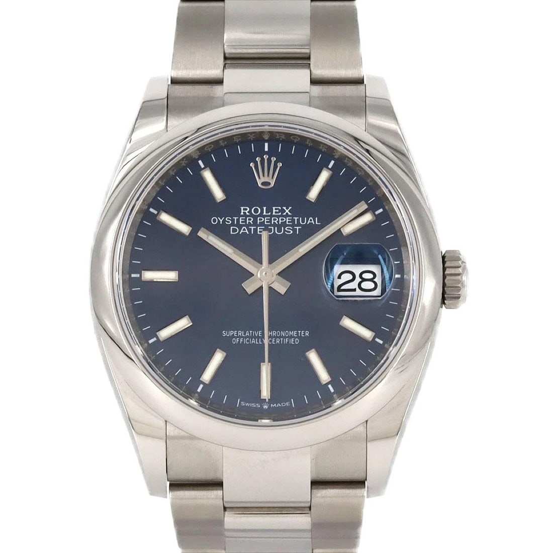 ROLEX DATEJUST STAINLESS STEEL WATCH: Rolex Datejust Stainless Steel Watch Brand: ROLEX Type: Wrist watch Material: Case: Stainless Steel Breath: Stainless Steel Color: Dial color: Bright blue Size: Case diameter: Approx. 36 mm