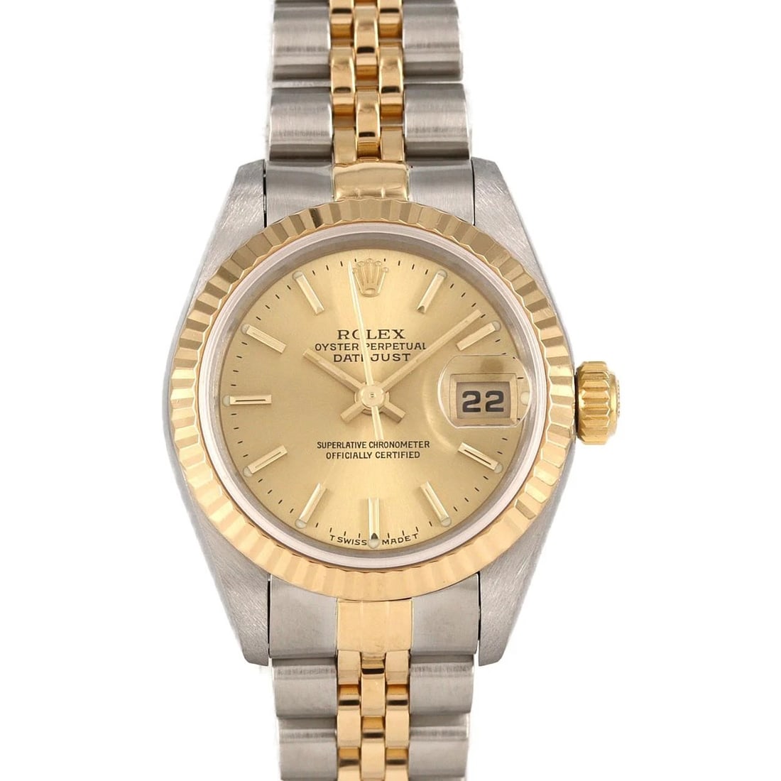 ROLEX DATEJUST SSXYG WATCH: ROLEX Datejust SSxYG Watch Brand: ROLEX Type: Wristwatch Material: Case: SST x Yellow Gold Bracelet: SST x Yellow Gold Color: Dial Colors: Gold Size: Case diameter: 26mm Max Wrist size: 15.5cm